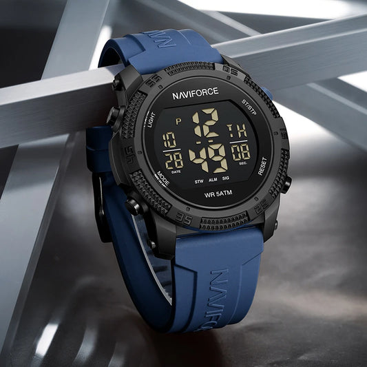 Men's Fashion LCD Digital Wristwatch 50m Waterproof Sports