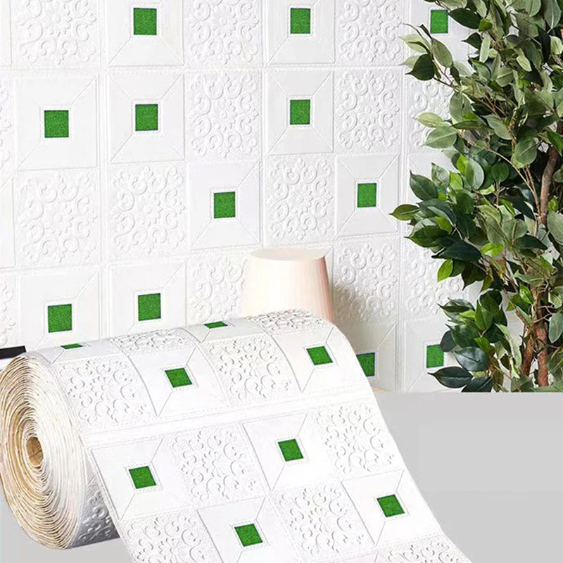 Brick Pattern Wall Panels Wallpaper DIY Waterproof for Living Room