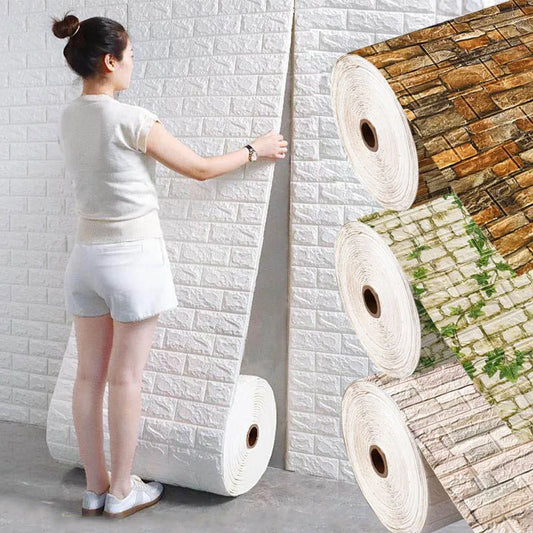 Brick Pattern Wall Panels Wallpaper DIY Waterproof for Living Room