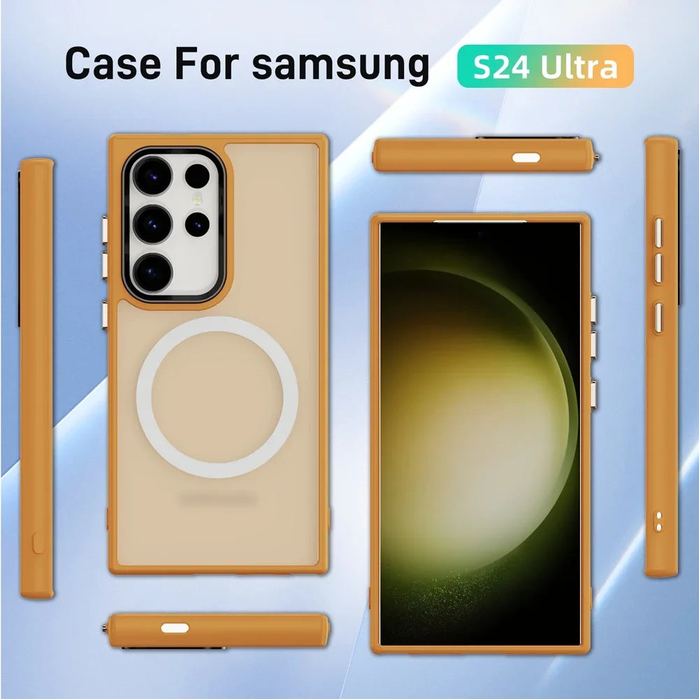 Galaxy Matte Clear Magsafe Case Non-Slip Design