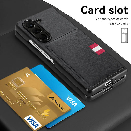 Galaxy Z Fold Anti-scratch Card Holder Leather Case