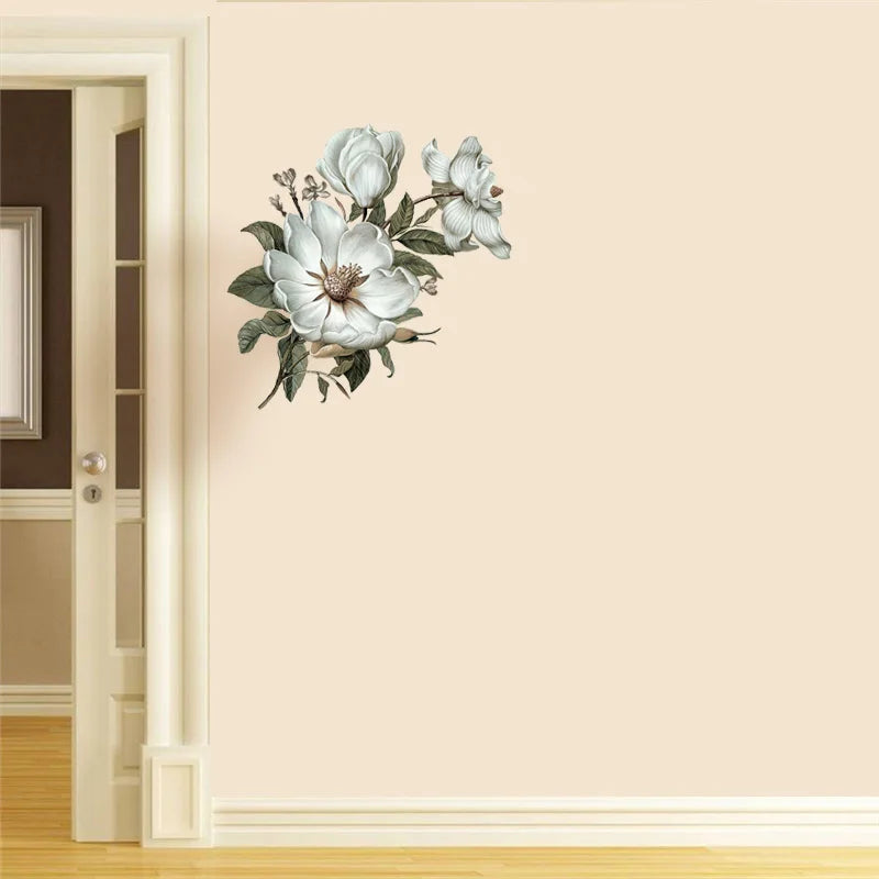 Flowers Wall Sticker Classical Magnolia for Home Decoration