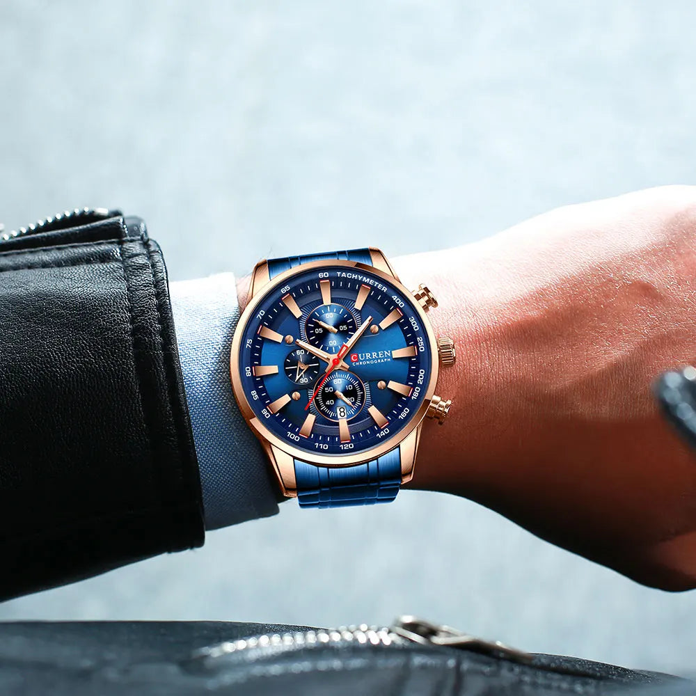 Man Watches Luxury Sporty Chronograph