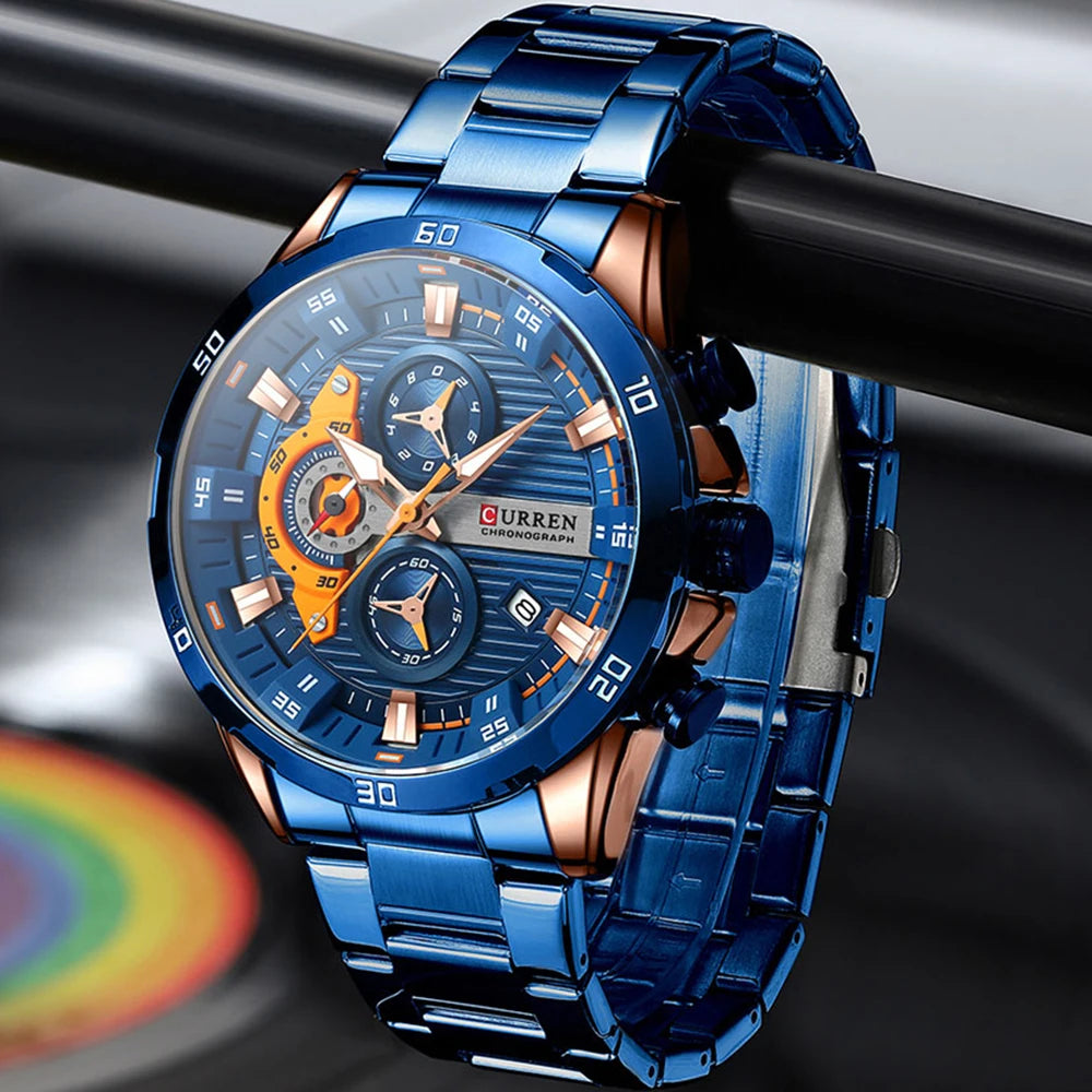 Stainless Steel Luminous Wristwatches for Male