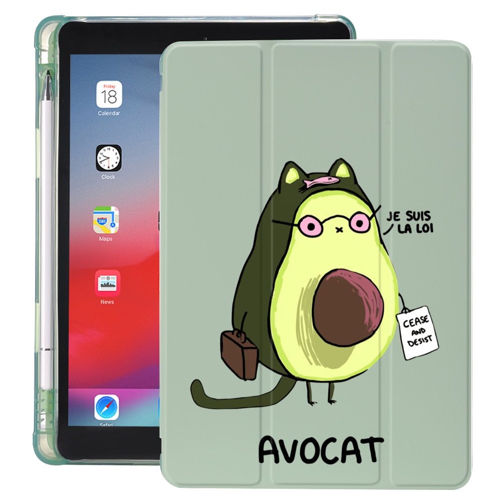 Cute Avocado Cat for iPad Case