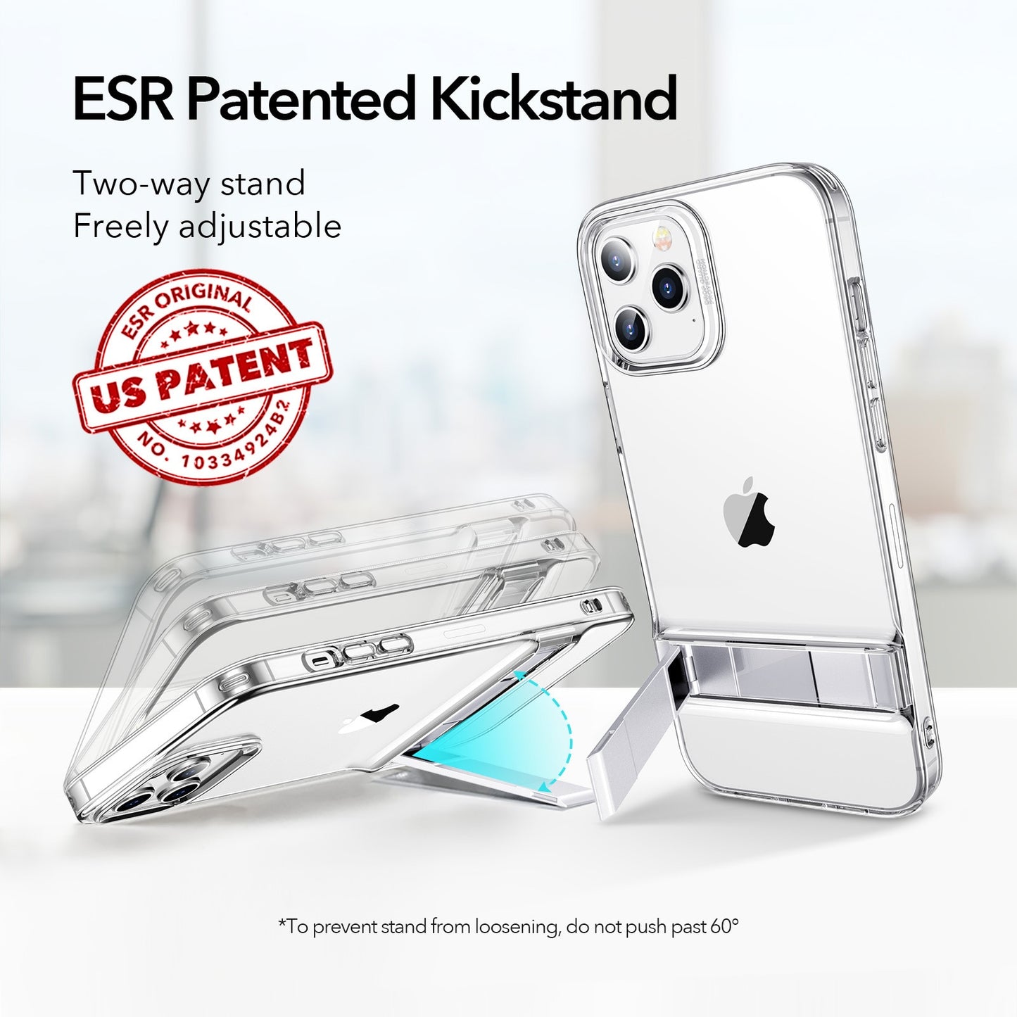 Transparent Metal Kickstand for iPhone Case
