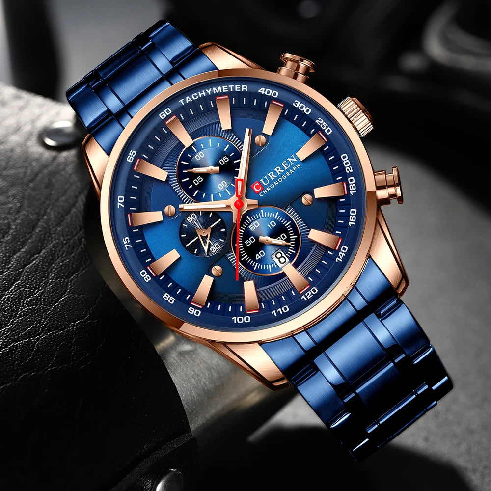 Man Watches Luxury Sporty Chronograph