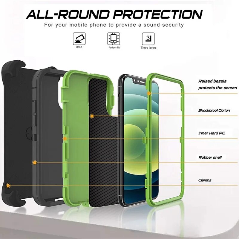 3 in 1 Armor Case for iPhone