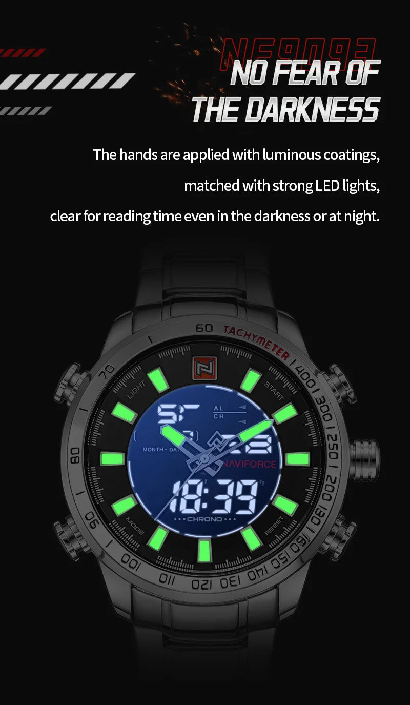 Light Digital Wristwatches Stainless Steel Male