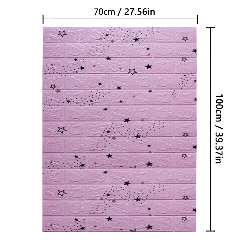 3D Brick Pattern Wall Sticker Self-Adhesive Panel Waterproof
