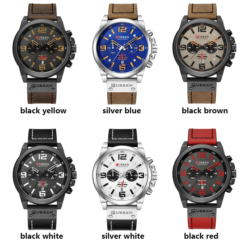 Leather Watch For Men Business Sport