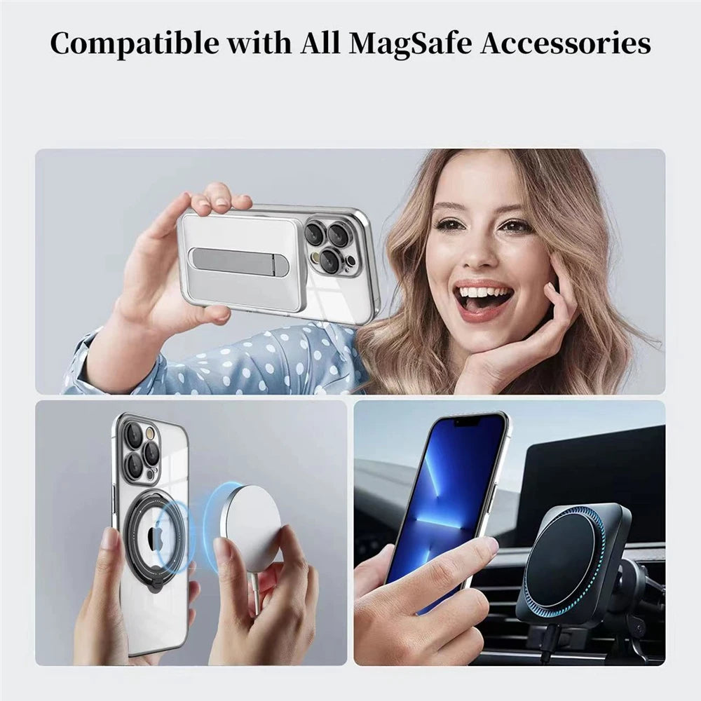 Plating Ring Magnetic Transparent iPhone Case