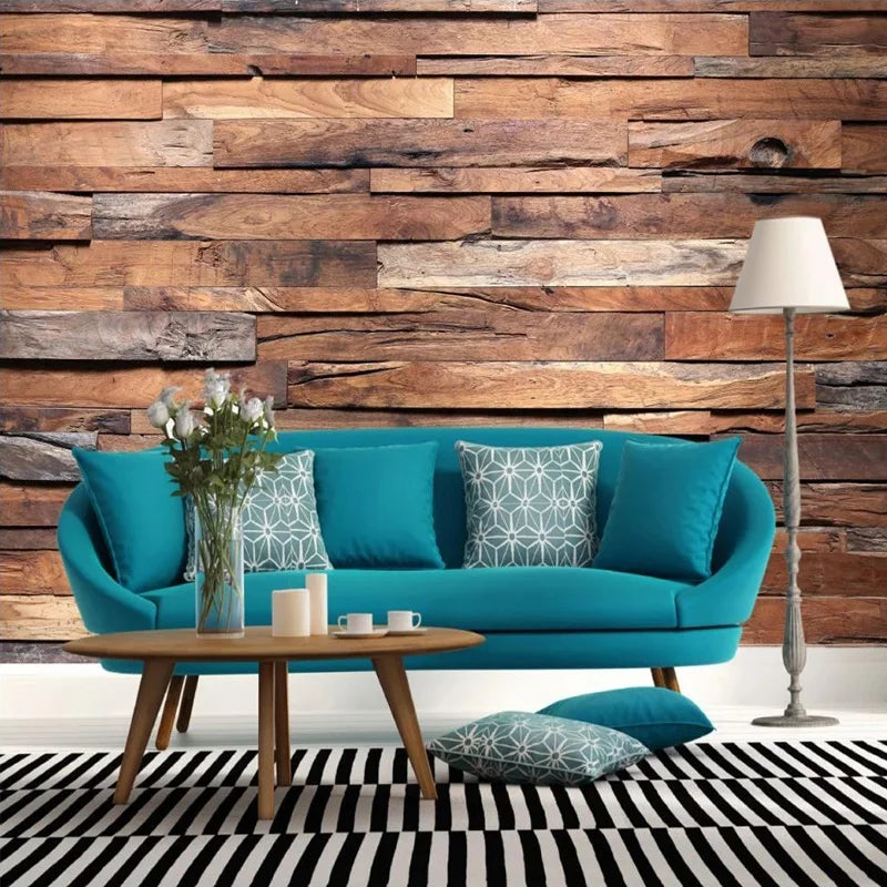 Wallpaper Retro Wood Grain For Living Room Kitchen Restaurant Decor