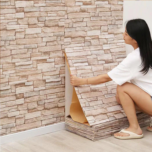 Retro 3D Design Wallpaper Brick Self Adhesive Waterproof