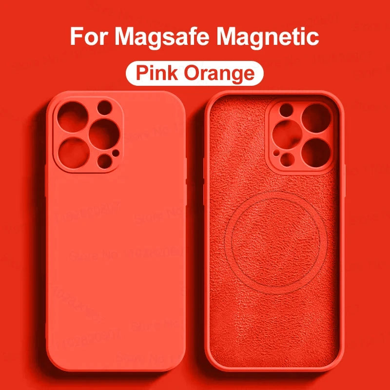 Magsafe Wireless Charging  Liquid Silicone Magnetic Cases For iPhone