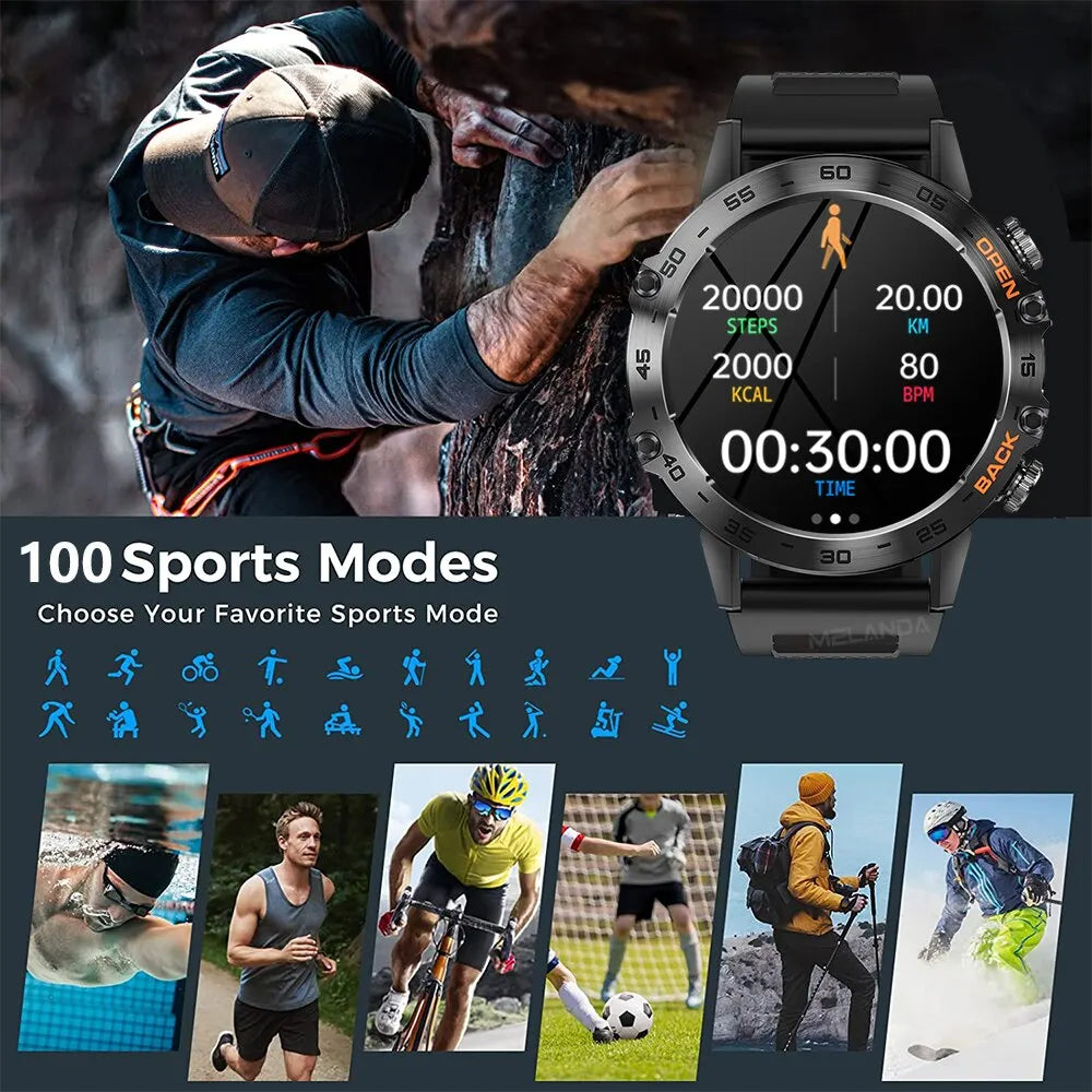 Bluetooth Call Smart Watch Men Sports Fitness Tracker