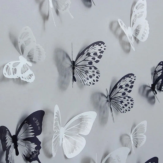 18pcs/lot Crystal Butterflies 3d Wall Sticker