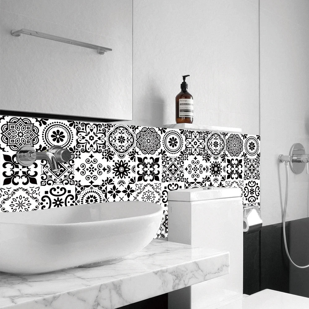 16pcs/Set Matte Waterproof Tile Wall Sticker Home Decoration