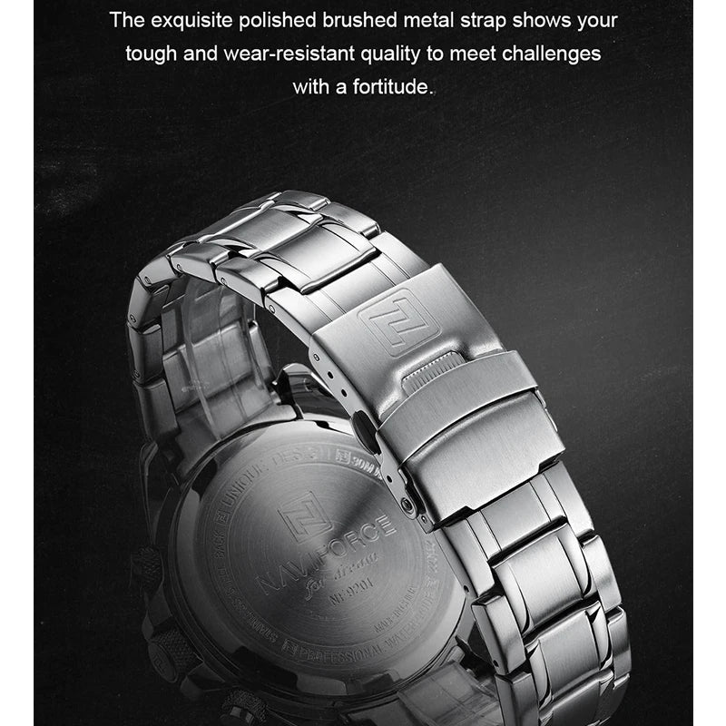 Men Digital Quartz Watches Fashion Stainless Steel