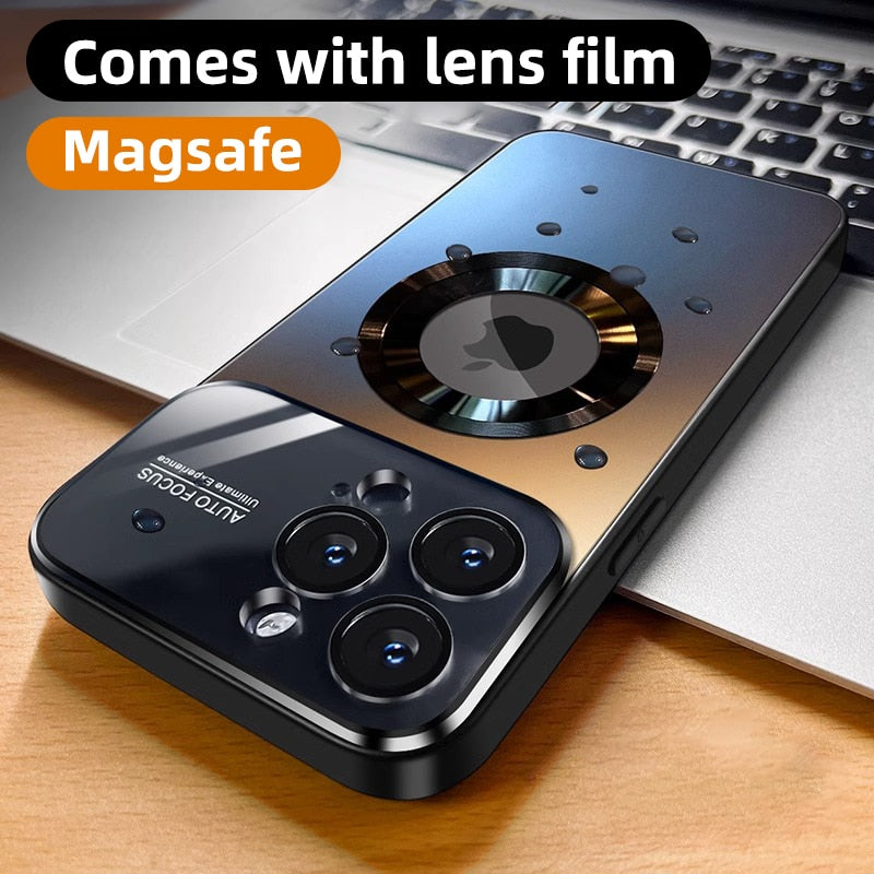 iPhone Case Matte Glass Lens Full Protection