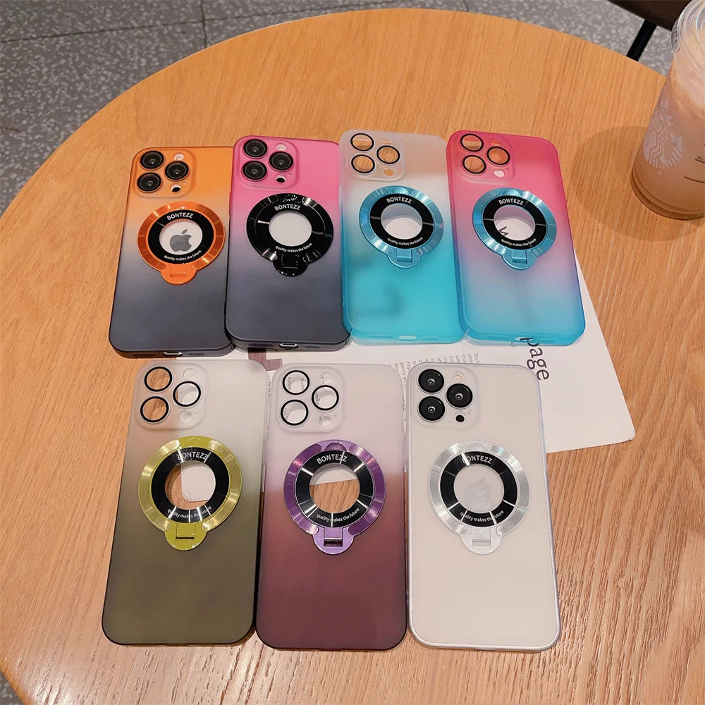 Magnetic Fold Stand Gradient iPhone Case