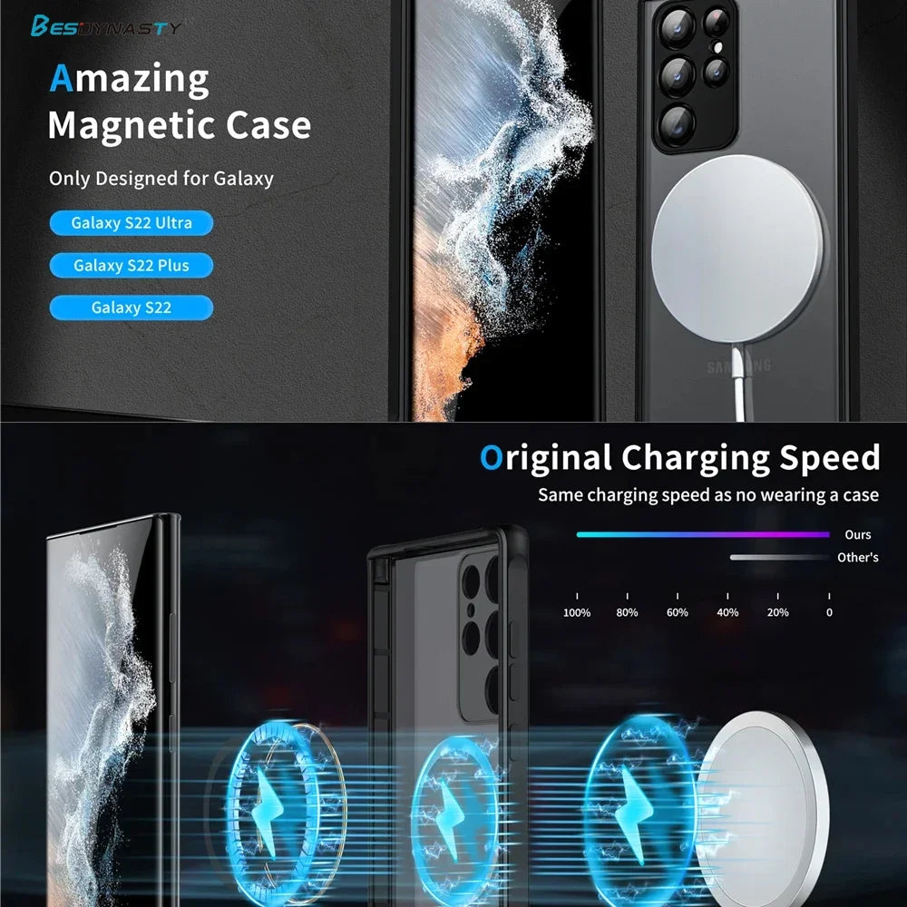 Luxury Matte Magnetic Case for Magsafe Galaxy