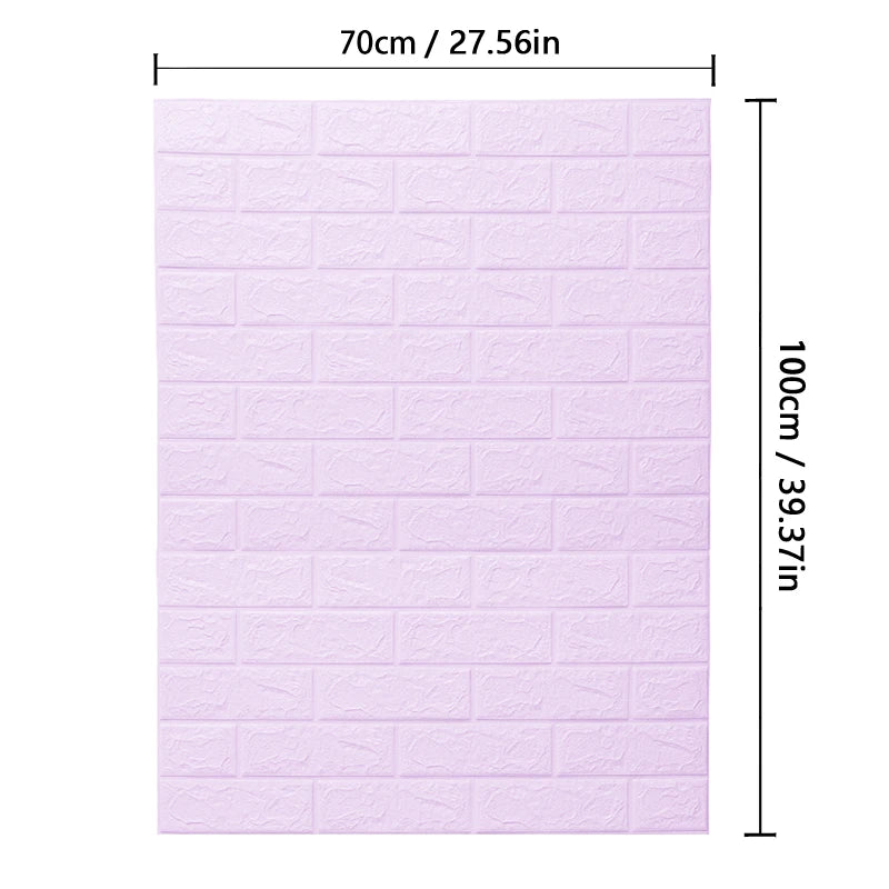 3D Brick Pattern Wall Sticker Self-Adhesive Panel Waterproof