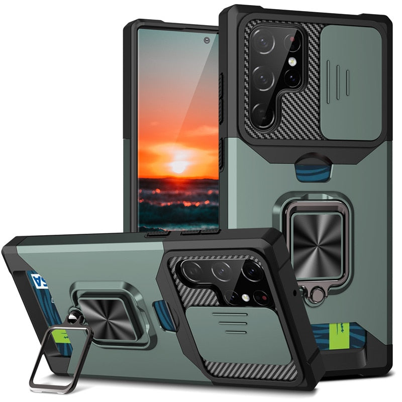 Galaxy Shockproof Armor Card Slot Cover