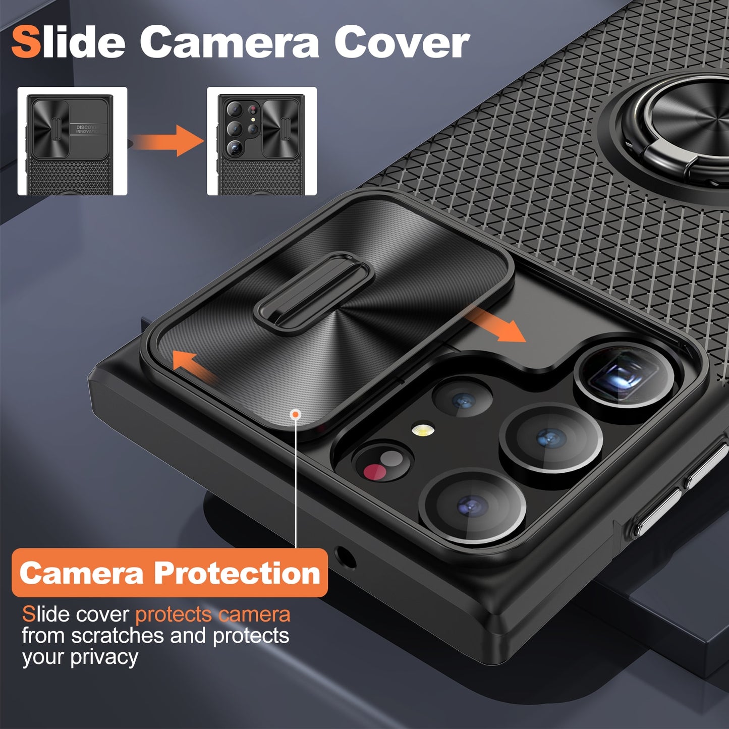 Galaxy Case Shockproof Slide Camera Ring Bracket