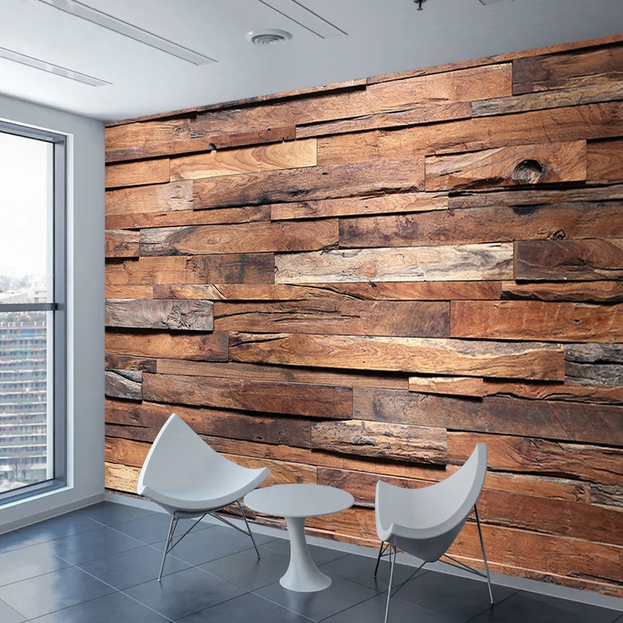 Wallpaper Retro Wood Grain For Living Room Kitchen Restaurant Decor