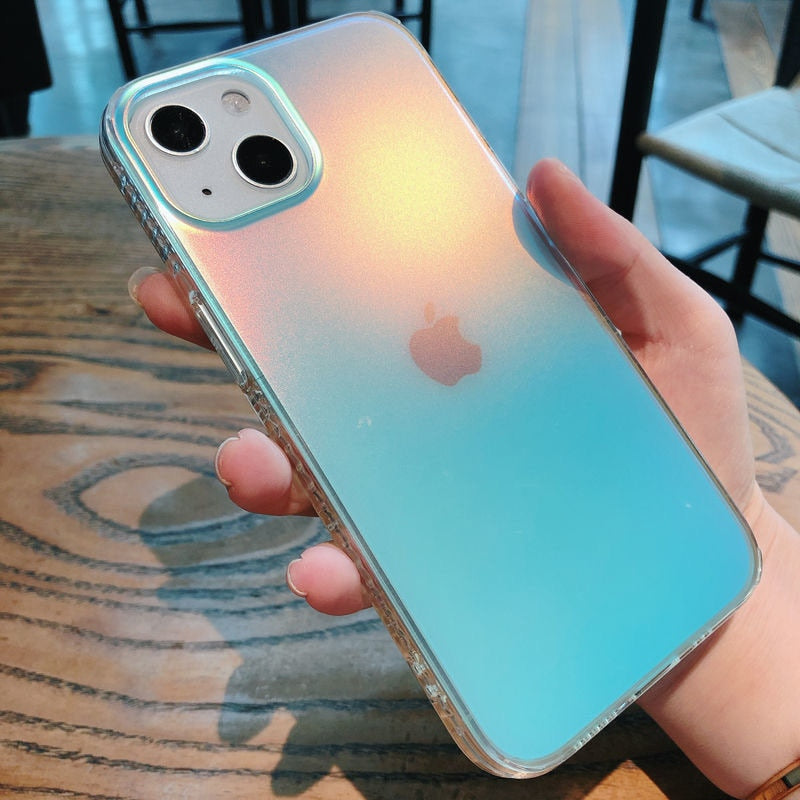 Matte Laser Gradient Clear iPhone Case