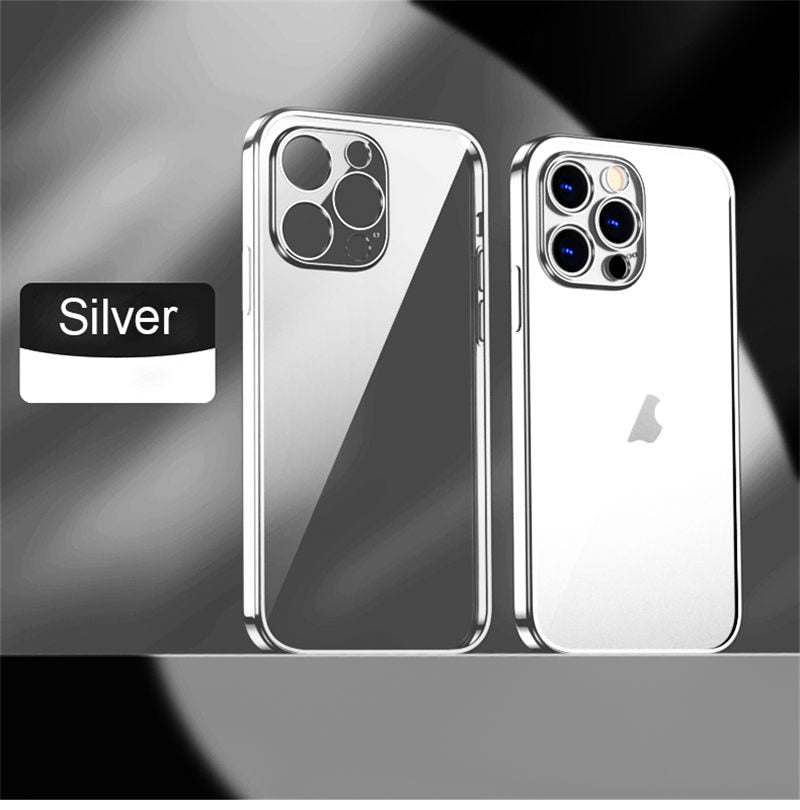 Luxury Plating Transparent Soft Silicone Case for iPhone