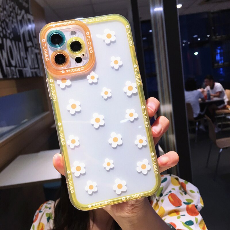 Colorful Flowers Daisy Clear iPhone Case