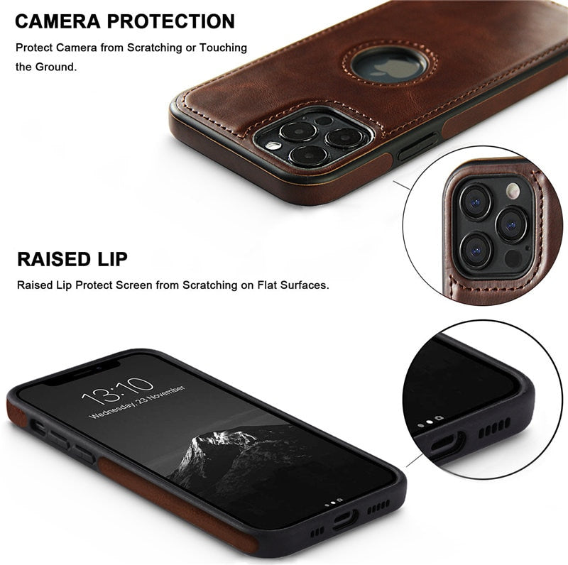 Soft Cover PU Leather Case For iPhone