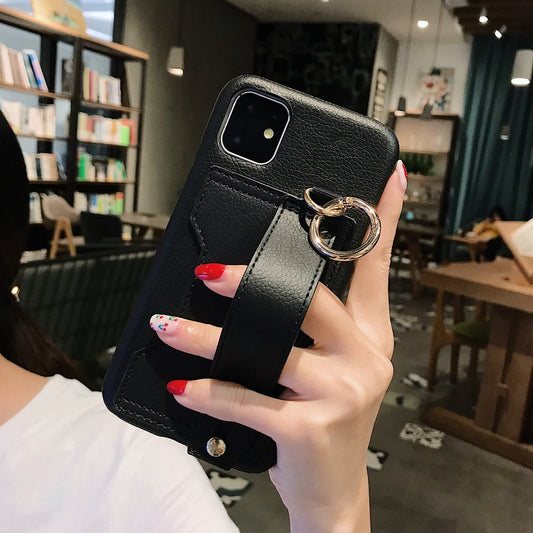 Retro Leather Wrist Hand Band Case For iPhone