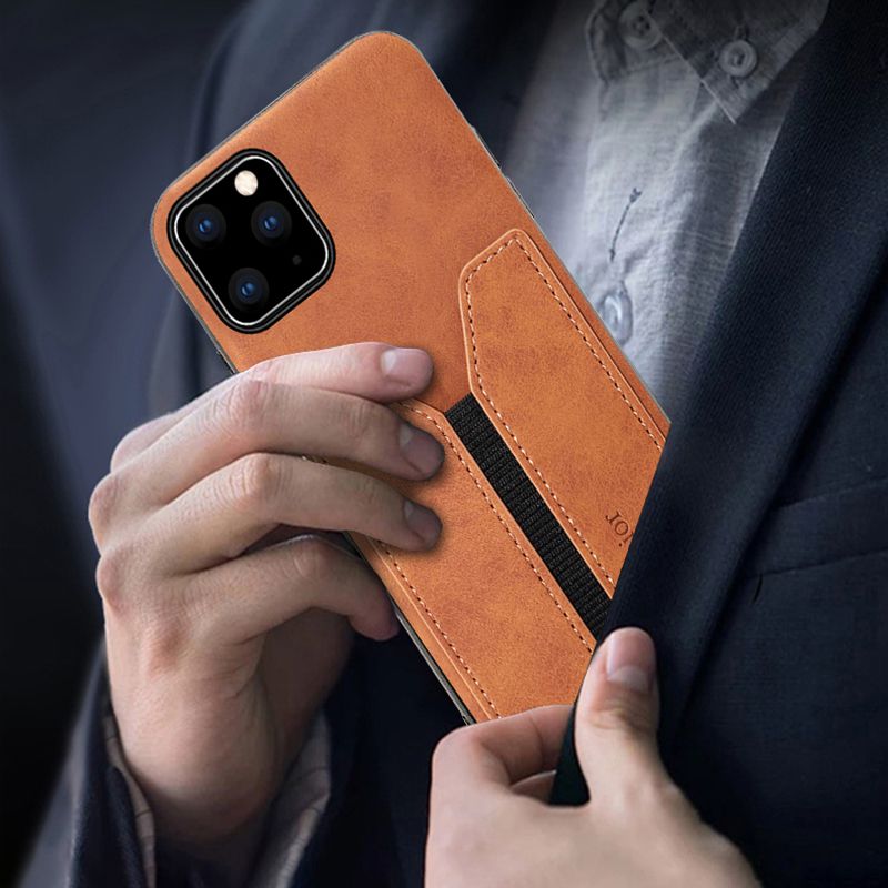 Elastic Card Slot Leather Case For iPhone