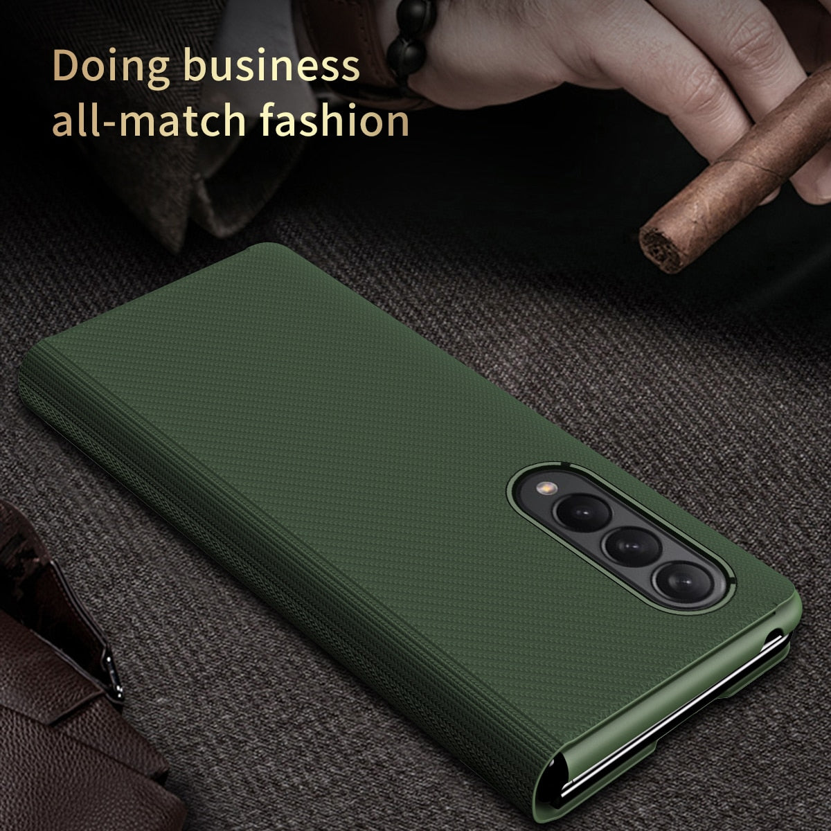 Business Matte Leather Wallet Case for Galaxy Z Fold