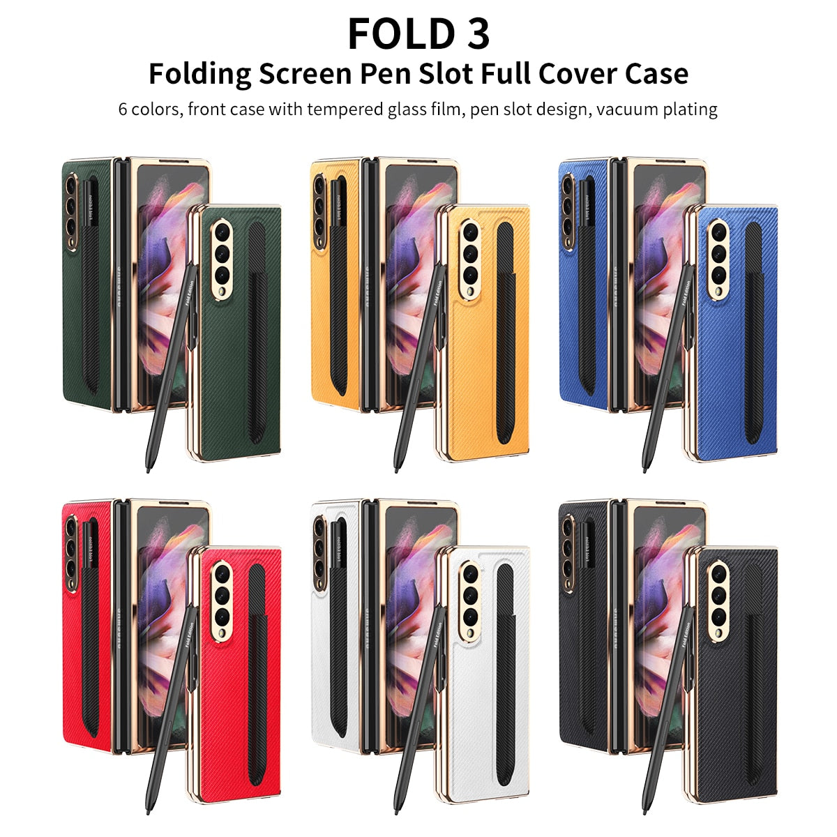 Galaxy Z Fold 3 Fiber Leather Phone Case