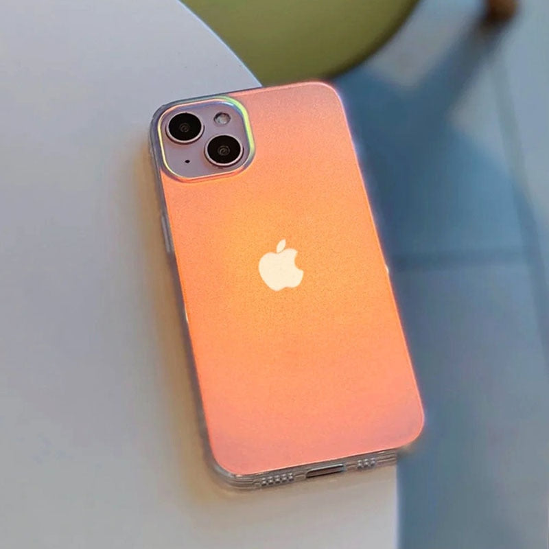 Matte Laser Gradient Clear iPhone Case