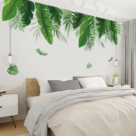 Tropical Plants Banana Leaf Wall Stickers for Living Room