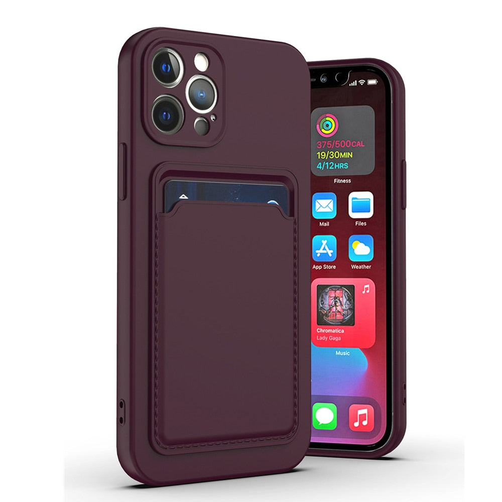 Liquid Silicone Wallet Case for iPhone