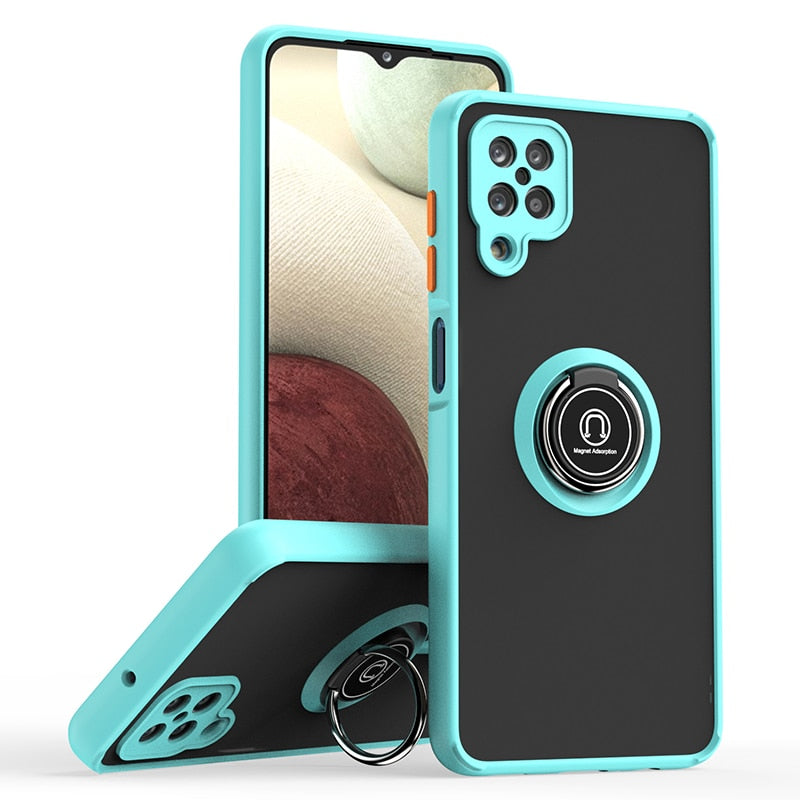 Anti-fall Phone Case For Galaxy Magnetic Ring Matte Cover
