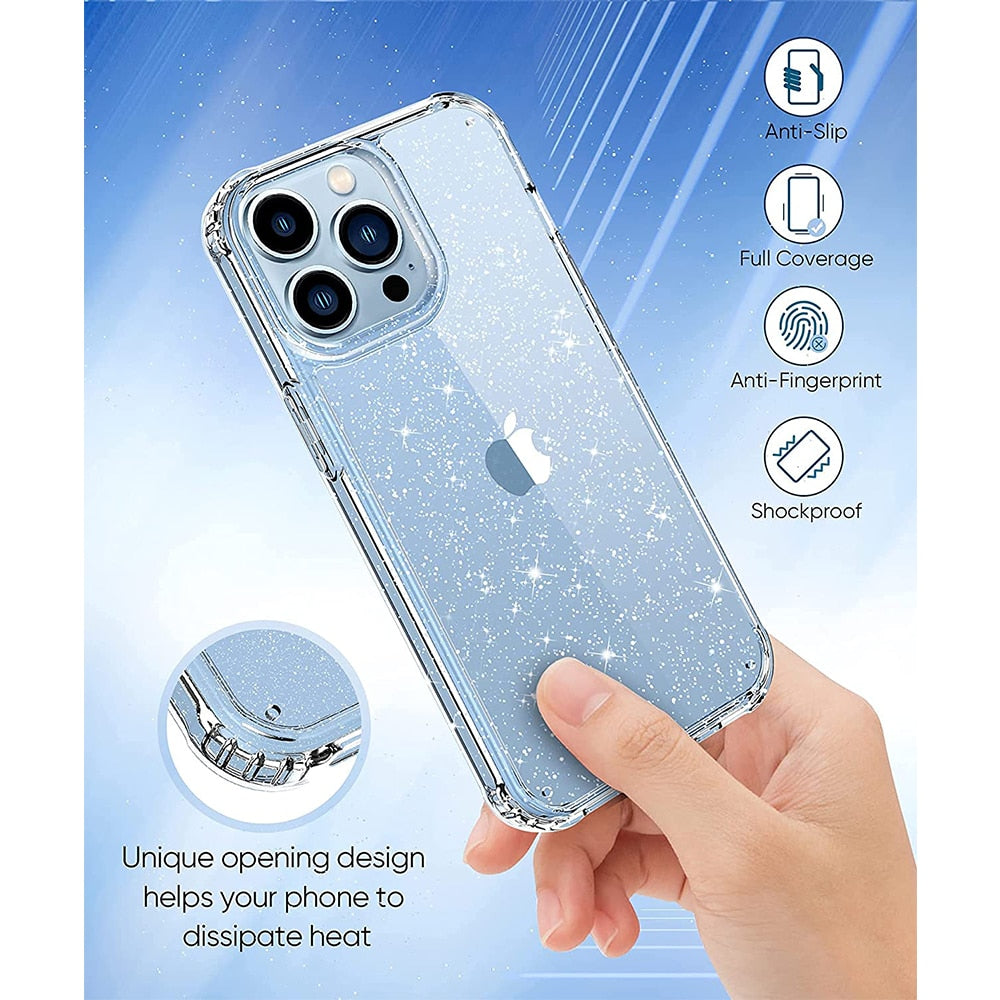 Shiny Glitter Clear iPhone Case