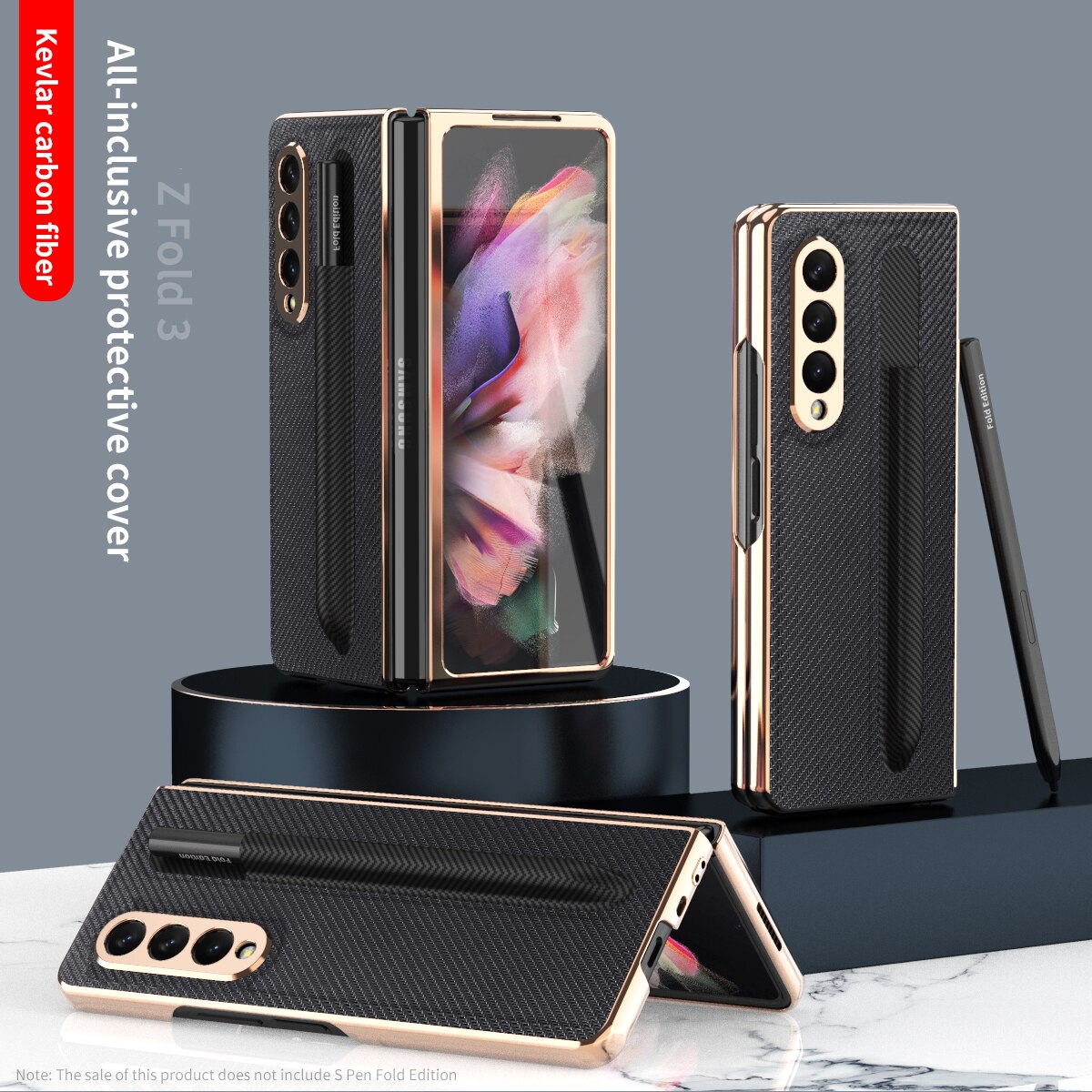 Galaxy Z Fold 3 Fiber Leather Phone Case