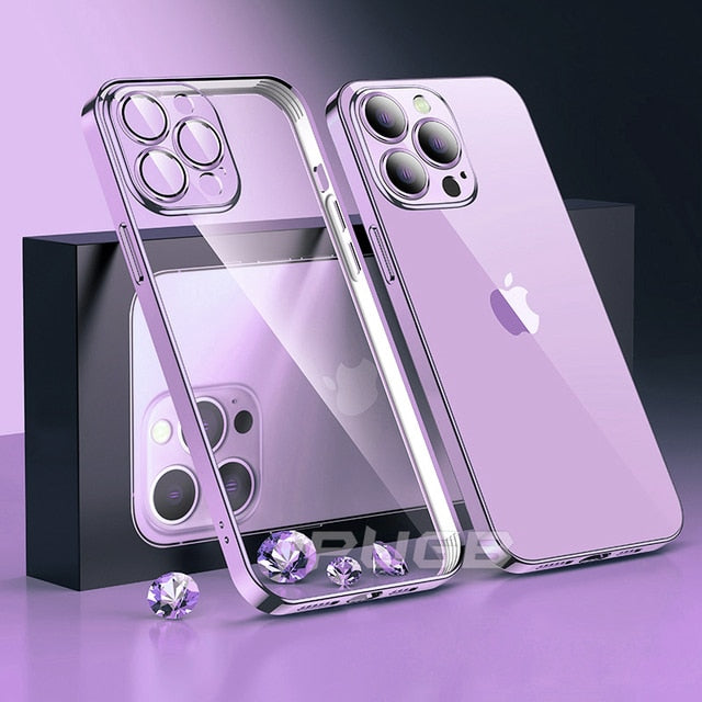 Lens Protector Transparent Silicone Case For iPhone