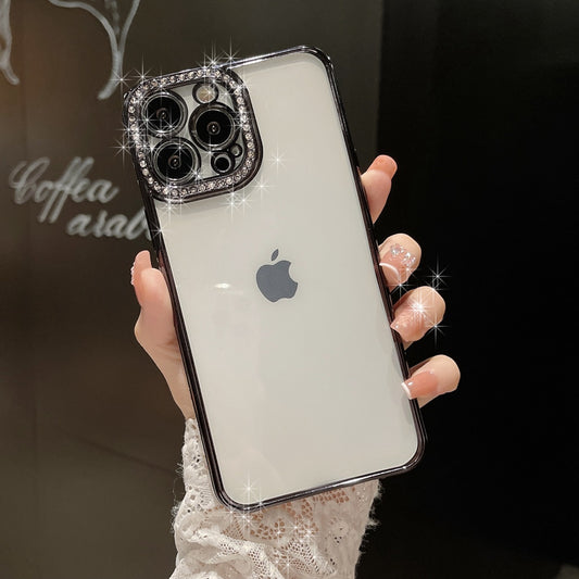 Diamond Plating iPhone Case Glitter Camera Protection