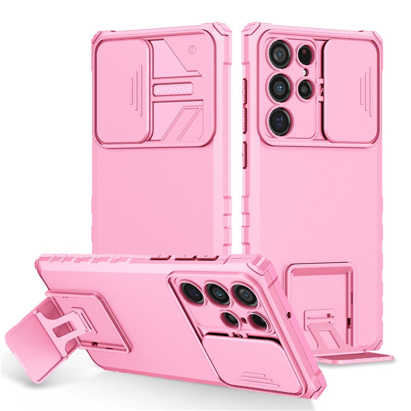 Galaxy Holder Stand Silicone Shockproof Armor Case