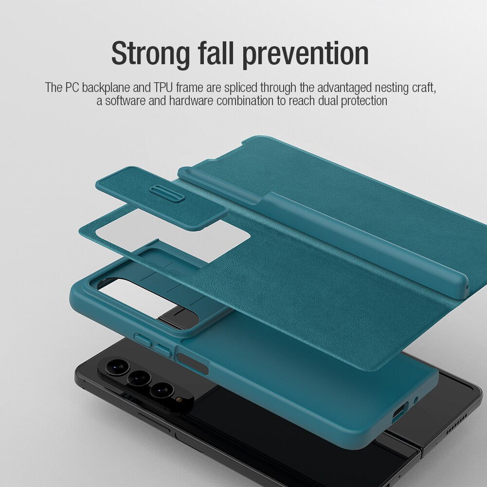 Galaxy Z Fold 4 Flip Leather Kickstand Case