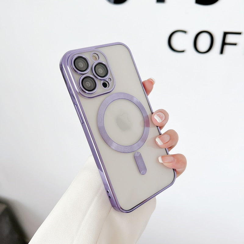 iPhone Case Transparent Magnetic Wireless Charging
