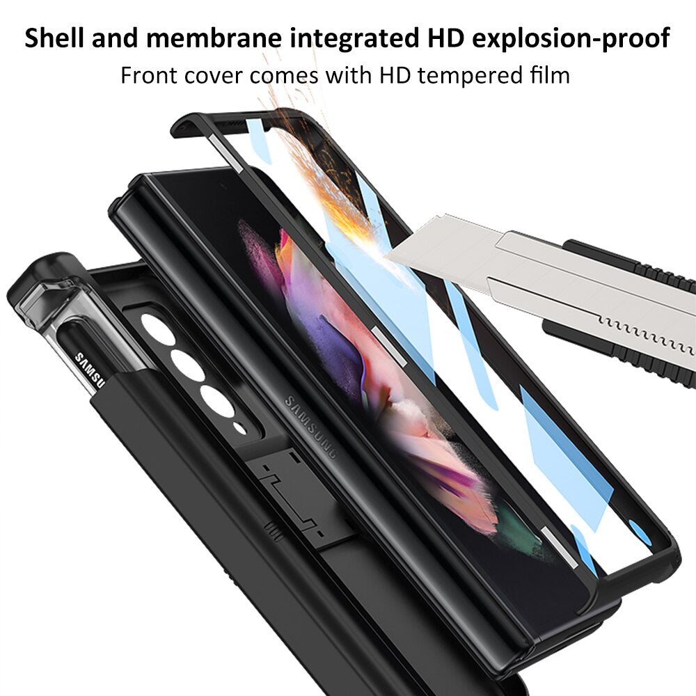 Galaxy Z Fold 3 Magnetic Hinge Slide Pen Slot Case